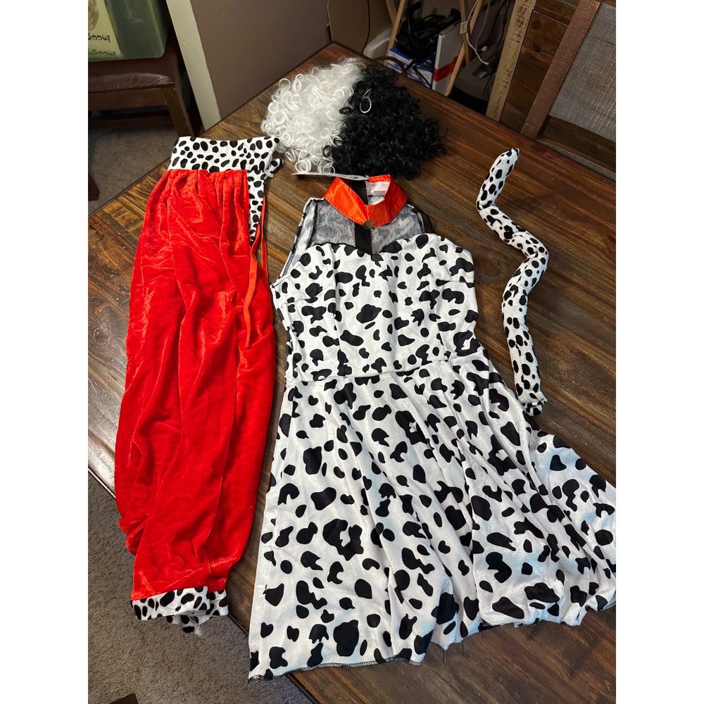 Dalmatian Costume Set by Fun Costumes Dress Pants‎ Tail Wig Halloween Kids Small
